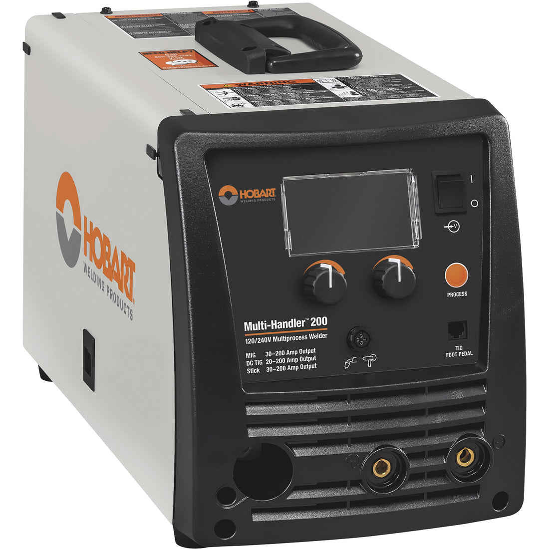 Hobart Multi-Handler 200, Dual-Voltage 120/240V, 200 Amp Inverter, Multiprocess MIG, Flux-Core, Stick and TIG Welder, LCD Display, Model# 500578