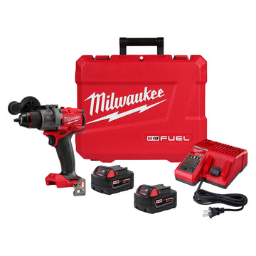Milwaukee M18 FUEL Hammer Drill/Driver Kit, 2 Batteries, Charger, Model# 2904-22