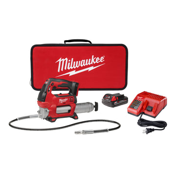 Milwaukee M18 Cordless Grease Gun Kit, 18V, 10,000 PSI, 1 Battery, Model# 2646-21CT