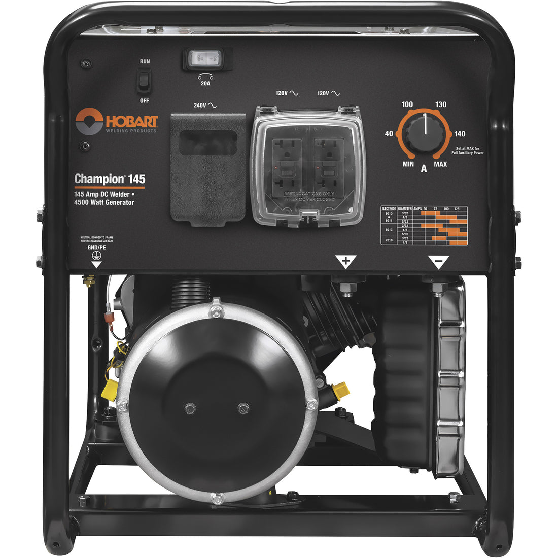 Hobart Champion 145 Arc Welder/Generator with 305CC Briggs & Stratton Gas Engine and Wheel Kit, 145 Amp DC Output, 4,500 Watt AC Power, Model# 500563