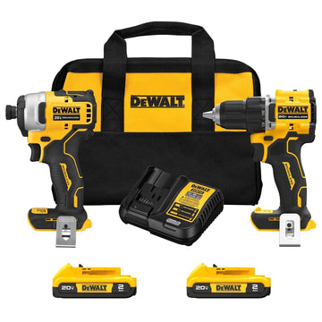 DEWALT 20V MAX 2-Tool Combo Kit, Chuck Size 1/2in., Drive Size 1/4in., Model# DCK225D2