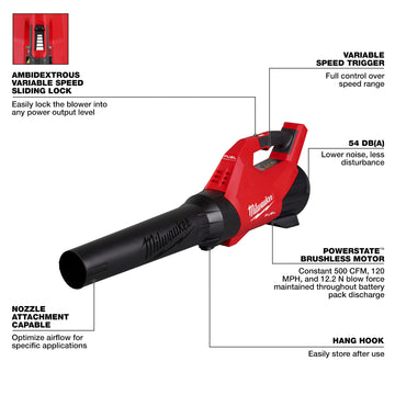 Milwaukee M18 FUEL 18V Lithium-Ion Cordless Handheld Blower, Model# 3017-20