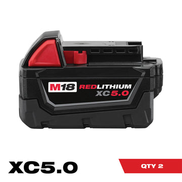Milwaukee M18 REDLITHIUM XC5.0 Extended Capacity Li-Ion Battery, 2-Pk., Model# 48-11-1852