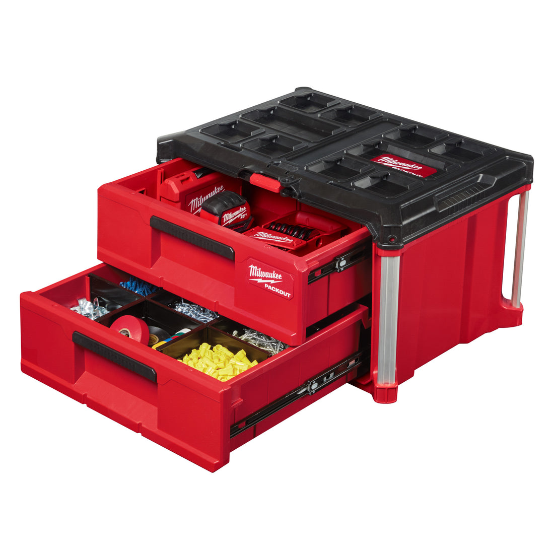 Milwaukee PACKOUT 2-Drawer Toolbox, 16.3in.L x 22.2in.W x 14.3in.H, Model# 48-22-8442